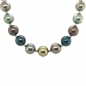 Preview: Bunte Muschelkernperlen Halskette, Collier ca. 48 cm., Verschluss Silber rhodiniert mit Zirkonia