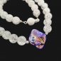 Preview: Knister Bergkristall Halskette mit Perlmutt Collier