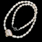 Preview: Weiße Süßwasser Zuchtperlen Halskette, Collier