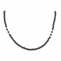 Preview: Schwarze Spinell Halskette, Collier ca. 42 cm. Silber vergoldet