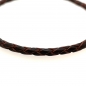 Preview: Lederarmband geflochten braun mit 925 Sterling Silber Verschluss