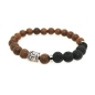 Preview: Buddha Holz- Lava flexibles Armband