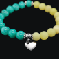 Preview: Jade flexibles Armband mit Herz