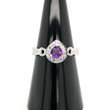 Preview: Amethyst Silberring - Gr. 17