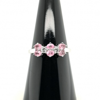 Preview: Pinkfarbener Saphir Silberring- Gr.17