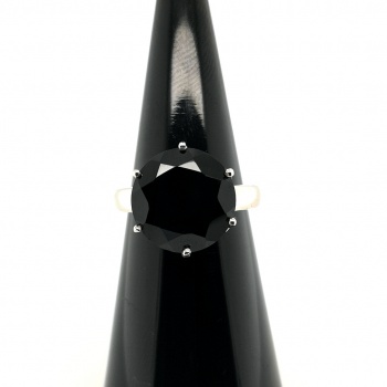 Preview: Schwarzer Spinell Silberring - Gr. 16