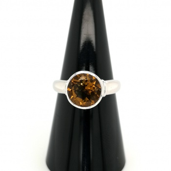 Preview: Cognac Quarz Silberring - Gr. 17