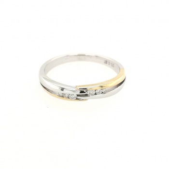Bicolor Diamant Goldring - 375 GG - Gr. 17