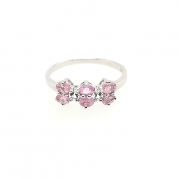 Pinkfarbener Saphir Silberring- Gr.17