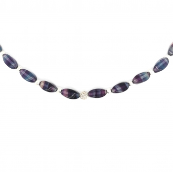 Fluorit Silber Halskette - Collier