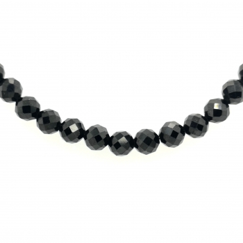 Preview: Schwarze Spinell Collier Halskette Facettiert
