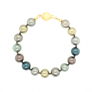 Muschelkernperlen farbig  mit Pyrit Armband