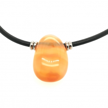 Preview: Karneol/Carneol Leder Halskette