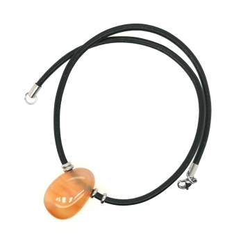 Preview: Karneol/Carneol Leder Halskette