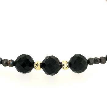 Preview: Pyrit Spinell Halskette - Collier mit vergoldetem Silber ca.43 cm.