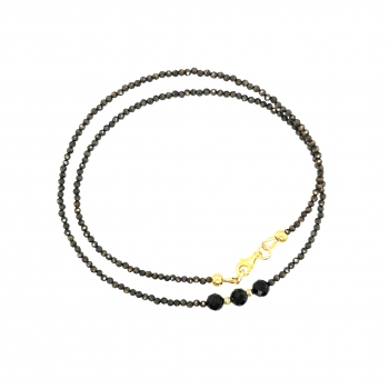 Preview: Pyrit Spinell Halskette - Collier mit vergoldetem Silber ca.43 cm.