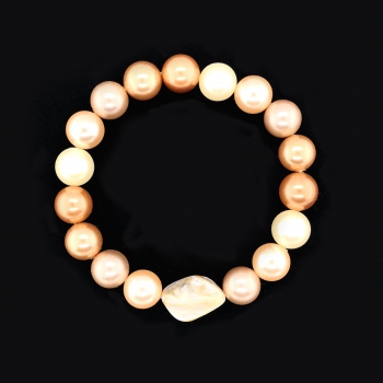 Muschelkernperlen mit Perlmutt Armband flexibel