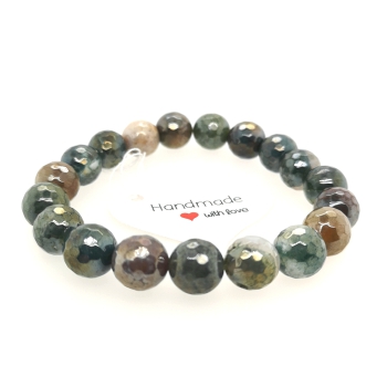 Achat Armband flexibel, facettiert und beschichtet ca.15 cm.
