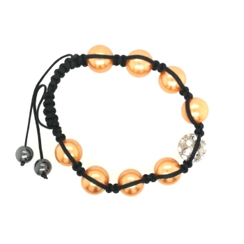 Kupfer farbige Muschelkernperlen Geflochtene Kordel Armband