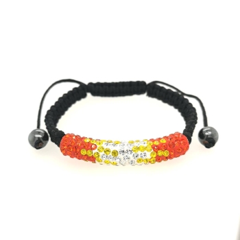 Strass orangefarbenes Armband geflochten