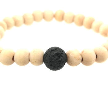 Preview: Holz- Lava Flexibles - Stretch Armband