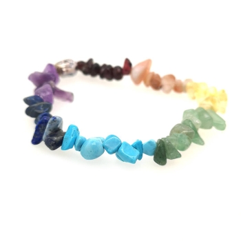 Preview: Chakra - Buddha flexibles Armband aus Natursteinen
