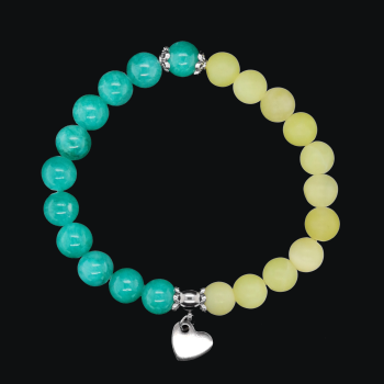 Preview: Jade flexibles Armband mit Herz