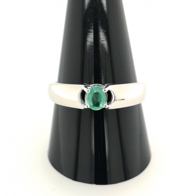Smaragd Silberring - Gr. 20