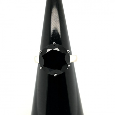 Schwarzer Spinell Silberring - Gr. 16