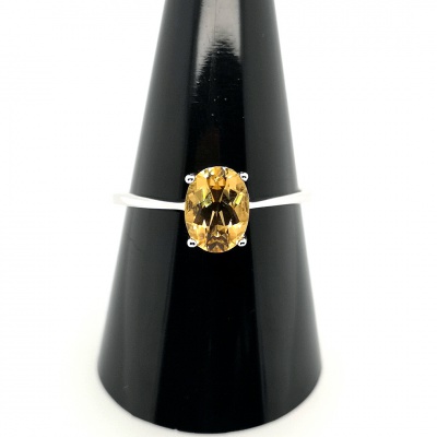 Citrin Silberring - Gr. 19