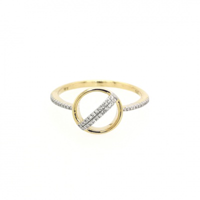 Diamant Goldring - 375 GG - Gr. 17,2