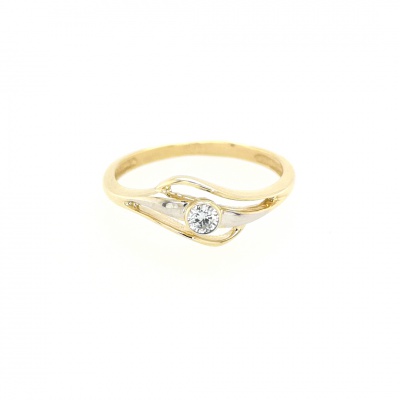 Bicolor Zirkonia Goldring - 333GG/ WG - Gr. 16,6
