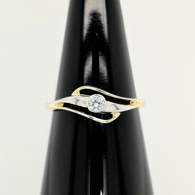 Bicolor Zirkonia Goldring - 333GG/ WG - Gr. 16,6