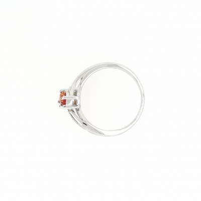Oranger Saphir Silberring - Gr. 17