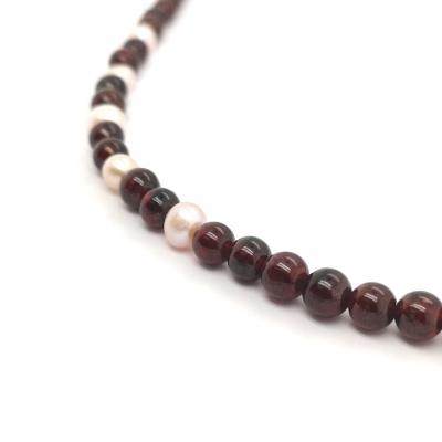 Granat Perlen Collier