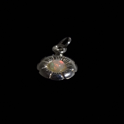 Opal Silber Anhänger Blume