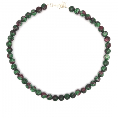 Rubin in Zoisit silber Halskette Collier