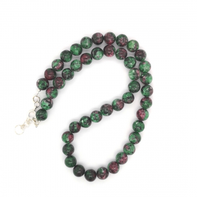 Rubin in Zoisit silber Halskette Collier