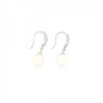 Perlen Zirkonia Silber Ohrringe