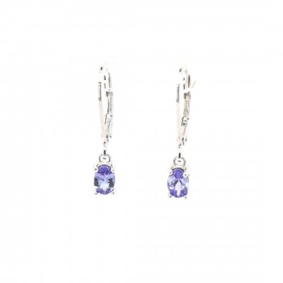 Tansanit Silber Ohrringe