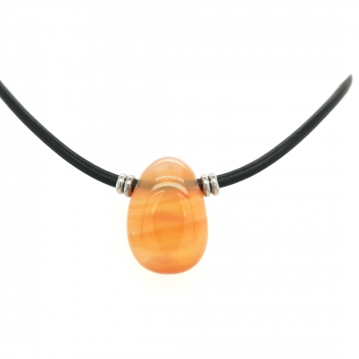 Karneol/Carneol Leder Halskette