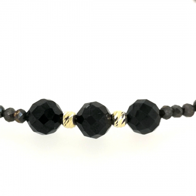 Pyrit Spinell Halskette - Collier mit vergoldetem Silber ca.43 cm.