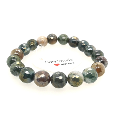 Achat Armband flexibel, facettiert und beschichtet ca. 16 cm.