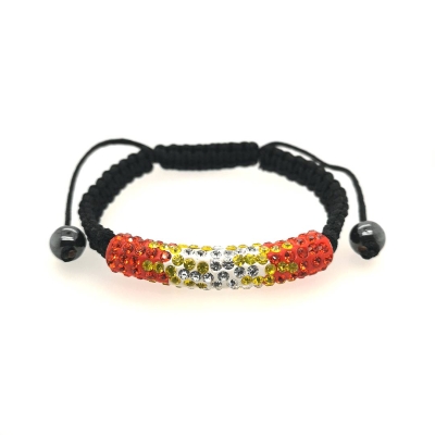 Strass orangefarbenes Armband geflochten