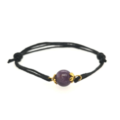 Amethyst Baumwollkordel Armband verstellbar