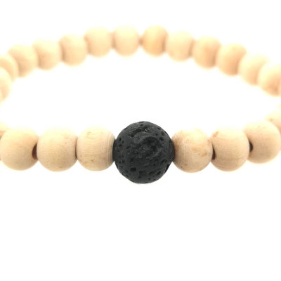 Holz- Lava Flexibles - Stretch Armband