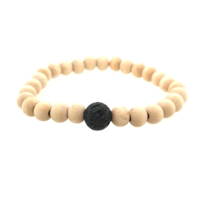 Holz- Lava Flexibles - Stretch Armband