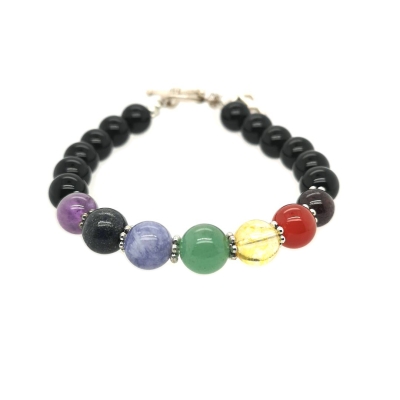 Chakra Edelstein Armband mit Knebelverschluss