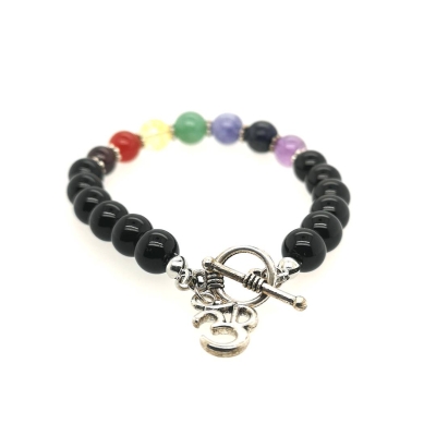 Chakra Edelstein Armband mit Knebelverschluss