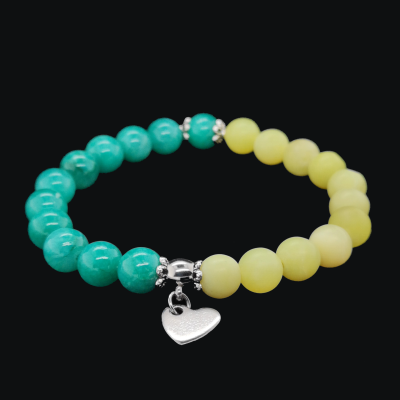 Jade flexibles Armband mit Herz